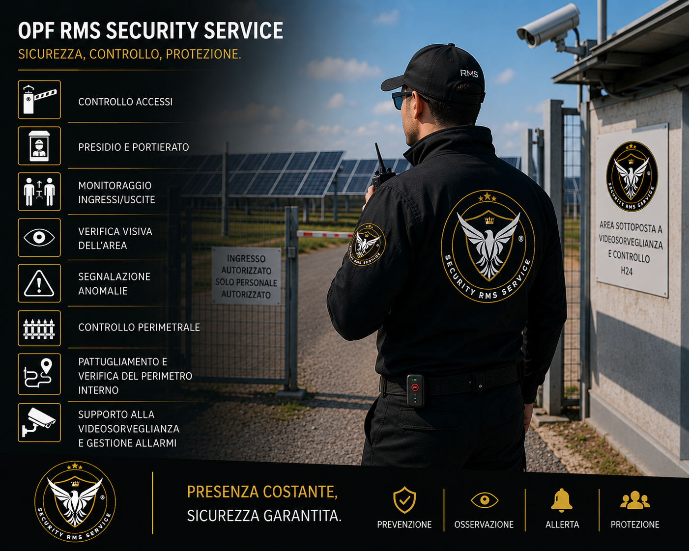 Controllo Accessi e Sicurezza per Campi Fotovoltaici